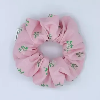 Bavlněná Scrunchie gumička světle růžová XXL