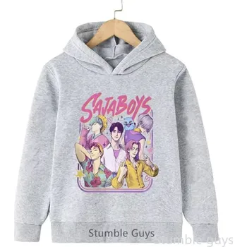 Chlapecký svetr KPop Demon Hunters (Lovkyně démonů) KPop Demon Hunters dětská mikina s potiskem Saja Boys (2) - mix barev Barva: Šedá, Velikost: 100