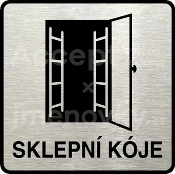 Značení Stříbrný piktogram "sklepní kóje II" s černým textem a rámečkem -