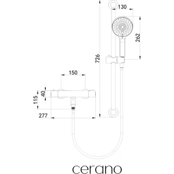 Vodovodní baterie CERANO - Vanová souprava Round - černá matná