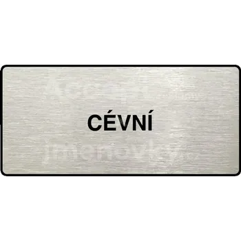 Značení Stříbrný piktogram "CÉVNÍ" s černým&nbsp;textem a rámečkem&nbsp;-