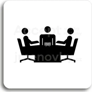 Značení Bílý piktogram "kancelář II" s černým textem bez rámečku -