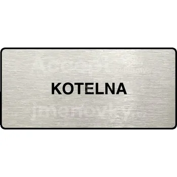 Informační tabulka Stříbrný piktogram "KOTELNA" s černým textem a rámečkem - 160 x 80 mm