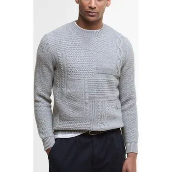 Pánský svetr Barbour Casey Cable-Knit Crew Neck Jumper — Light Grey