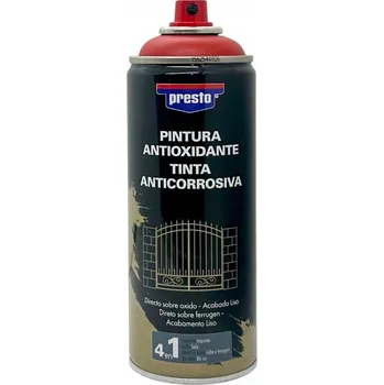 Barva ve spreji Presto Barva proti rzi Červená saténová sprejová 400 ml RAL 3000