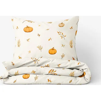 Povlečení Bavlněné povlečení - Podzimní dýně a lístky 200 x 200 a 2ks 70 x 90 cm