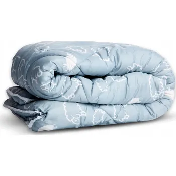 přikrývka Vlněná Přikrývka 180x200 Celoroční Ovčí Vlna Silná Teplá Šedá Ovečky