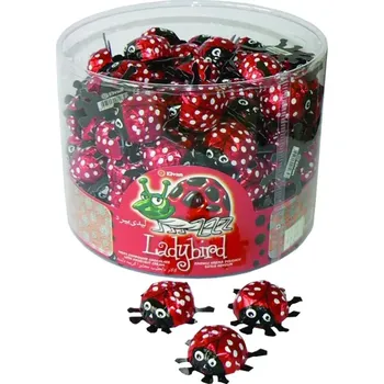 Čokoláda Červená beruška z kakaové pochoutky 8g dóza 100ks (Červená beruška z kakaové pochoutky 8g dóza 100ks)