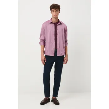 Pánská košile Bavlněná košile Medicine pánská, růžová barva, slim, s klasickým límcem RW25-KDM601 39M, vel. XL