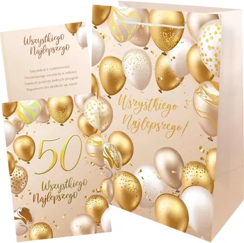 Dárková taška obálka na 50. narozeniny pro ženu / muže
