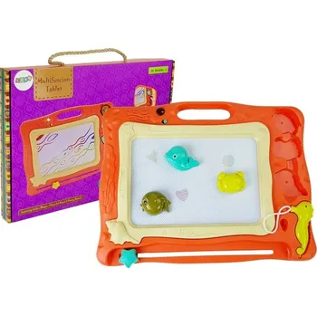 Hračka Multifunkční tabule se zvuky, světly a magnetkami - oranžová