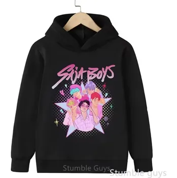 Chlapecký svetr KPop Demon Hunters (Lovkyně démonů) KPop Demon Hunters dětská černá mikina s potiskem (Huntrix, Saja Boys) Varianta: No. 5, Velikost: 150