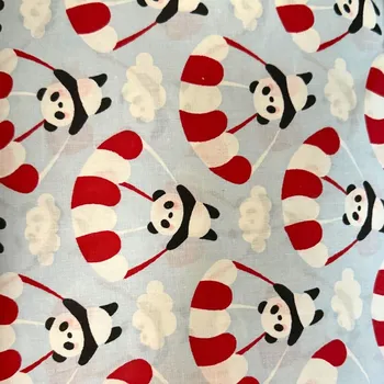 Rumitex Bavlněná látka, cena za 1 metr, šíře 160 cm, PANDA PARAŠUTISTA