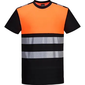 PORTWEST Tričko PW3 Hi-Vis Třída 1 Velikost: S, Barva: černá-oranžová
