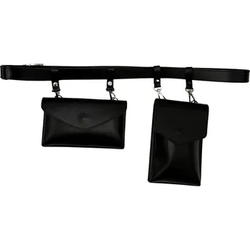 Opasek Kožený opasek s pouzdry Rouen ruga Barva: Černá se stříbrem