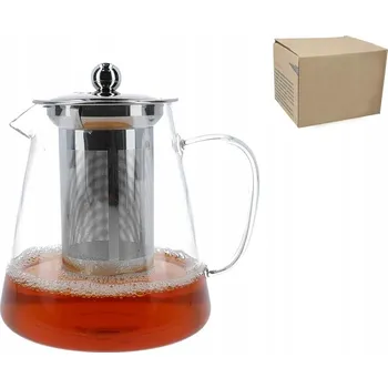 Konvice na čaj Skleněná konvice SE LOUHOVACÍM SÍTKEM sada DÁREK 950ml