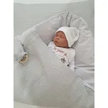 Pro útulný domov Péřová zavinovačka vaflová Šedá Sada 4v1 TYP zavinovačky: ČTVERCOVÁ, ROZMĚR zavinovačky a polštářku: 90 x 90 cm + 40 x 60 cm