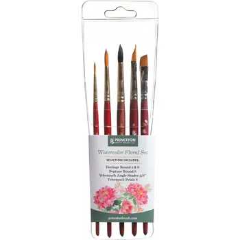 Umělecký štětec Štětce Princeton Watercolor Floral set - sada 5 ks