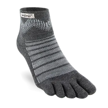 Pánské ponožky Injinji Performance Outdoor Midweight Mini Crew Barva: Black/Grey, Velikost: S