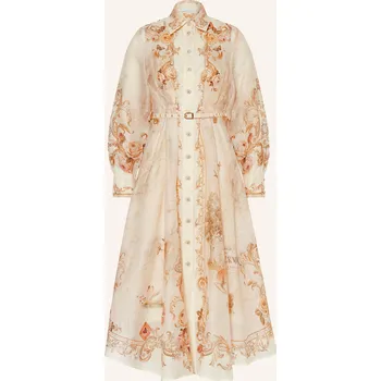 Dámské šaty Zimmermann Dámské Košilové Šaty S Hedvábím A Lnem, nude /...