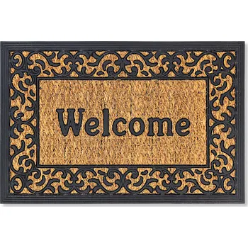 Rohožka VENKOVNÍ VSTUPNÍ ROHOŽKA PŘED DVEŘE 40x60 GUMOVÁ KOKOSOVÁ NA BOTY