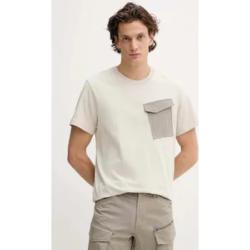 Pánské tričko Bavlněné tričko G-Star Fabric mix pkt D26844.C784 béžová 01X, vel. XL