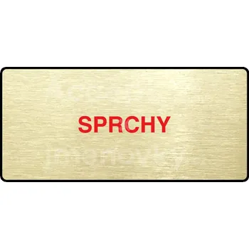 Značení Zlatý&nbsp;piktogram "SPRCHY" s červeným textem a rámečkem&nbsp;-