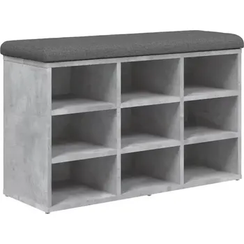 Botník Botník s lavicí, dřevo, látka, beton, šedá, FADDY TYP 4