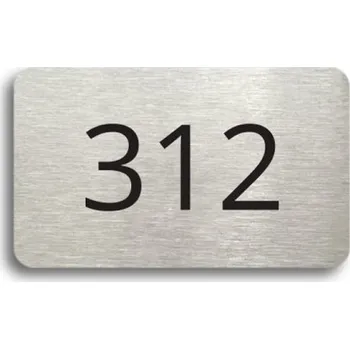 Informační tabulka Číslo na dveře - typ 10 (50 x 30 mm) - stříbrná tabulka - černý tisk