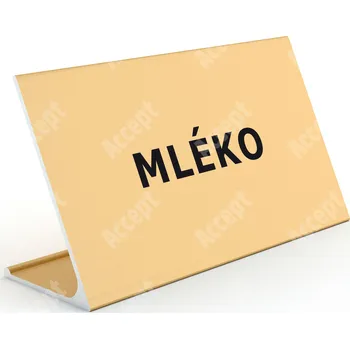 Jmenovka na stůl Informační stojánek D-62 "MLÉKO" - zlatá