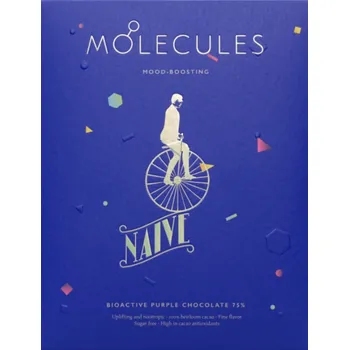 Čokoláda Naive fialová bioaktivní čokoláda bez cukru 75 % molecules (Hmostnost: 50 g)