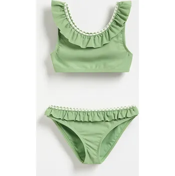 Reserved - Dvoudílné vyšívané plavky - světle olivová - 727EB-81X - 727EB-81X-U14