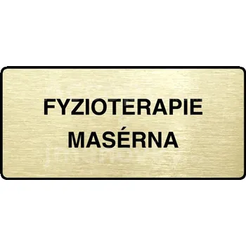Značení Zlatý piktogram "FYZIOTERAPIE - MASÉRNA" s černým&nbsp;textem a rámečkem&nbsp;-
