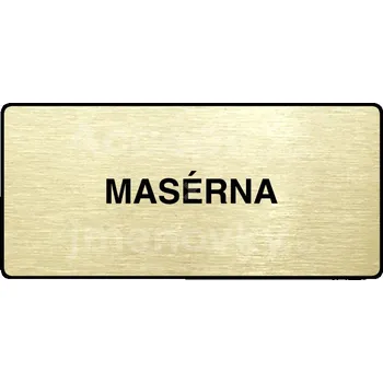 Značení Zlatý piktogram "MASÉRNA" s černým&nbsp;textem a rámečkem&nbsp;-