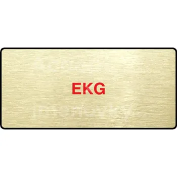 Značení Zlatý piktogram "EKG" s červeným textem a rámečkem -