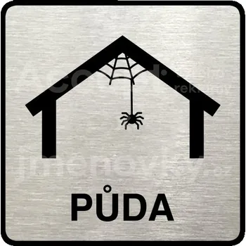 Informační tabulka Stříbrný piktogram "půda III" s černým textem a rámečkem -