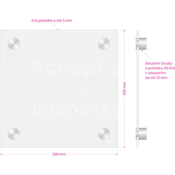 Informační tabulka Hlavní orientační tabule Clear CL4 (300 x 300 mm) - rozměr 300 x 300 mm