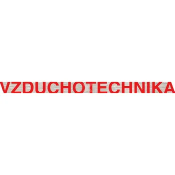 Informační tabulka Stříbrný&nbsp;piktogram "VZDUCHOTECHNIKA" s červeným textem bez rámečku&nbsp;-