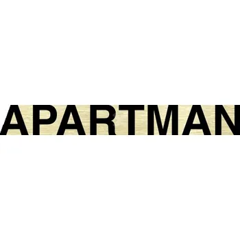 Informační tabulka Zlatý piktogram "APARTMÁN" s černým&nbsp;textem bez rámečku&nbsp;-