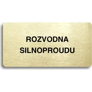 Informační tabulka Zlatý piktogram "ROZVODNA SILNOPROUDU" s černým&nbsp;textem bez rámečku&nbsp;-
