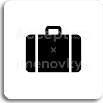 Informační tabulka Bílý piktogram "úschovna zavazadel" s černým textem bez rámečku&nbsp;-