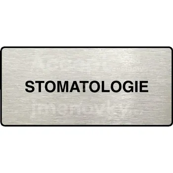 Informační tabulka Stříbrný piktogram "STOMATOLOGIE" s černým&nbsp;textem a rámečkem&nbsp;-