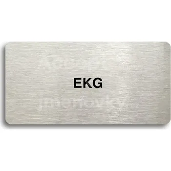 Informační tabulka Stříbrný piktogram "EKG" s černým&nbsp;textem bez rámečku -