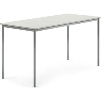 Jídelní stůl Stůl SONITUS, 1800x800x900 mm, stříbrné nohy, HPL deska tlumící hluk, šedá