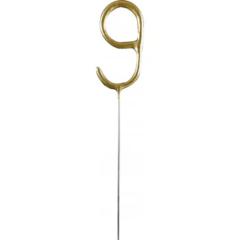Dortová svíčka Prskavky na dort Číslice 9 zlatých