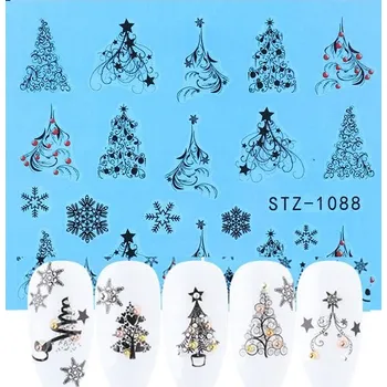 Vánoční dekorace Samolepky na nehty VÁNOČNÍ STROMEČEK, vánoční motiv