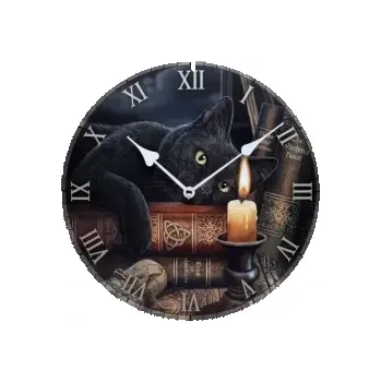 Hodiny Puckator Lisa Parker Nástěnné hodiny Kočka a knihy Nástěnné hodiny Kočka a knihy