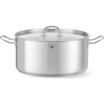 Hrnec NÍZKÝ ŠIROKÝ HRNEC S POKLICÍ, GASTRONOMICKÁ OCEL, 12L, 32CM HENDI
