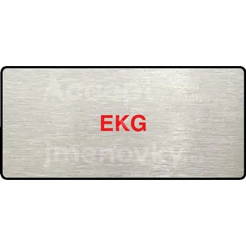 Značení Stříbrný piktogram "EKG" s červeným textem a rámečkem -