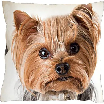 Povlak na dekorativní polštářek Povlak na polštář 40x40 na zip velur - Jorkšírský teriér